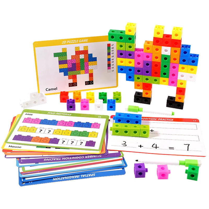 Magic Cube Puzzle Building Blocks Educational Toys For Children DIY Building Blocks Cube Toys  Color Recognition Birthday Gifts