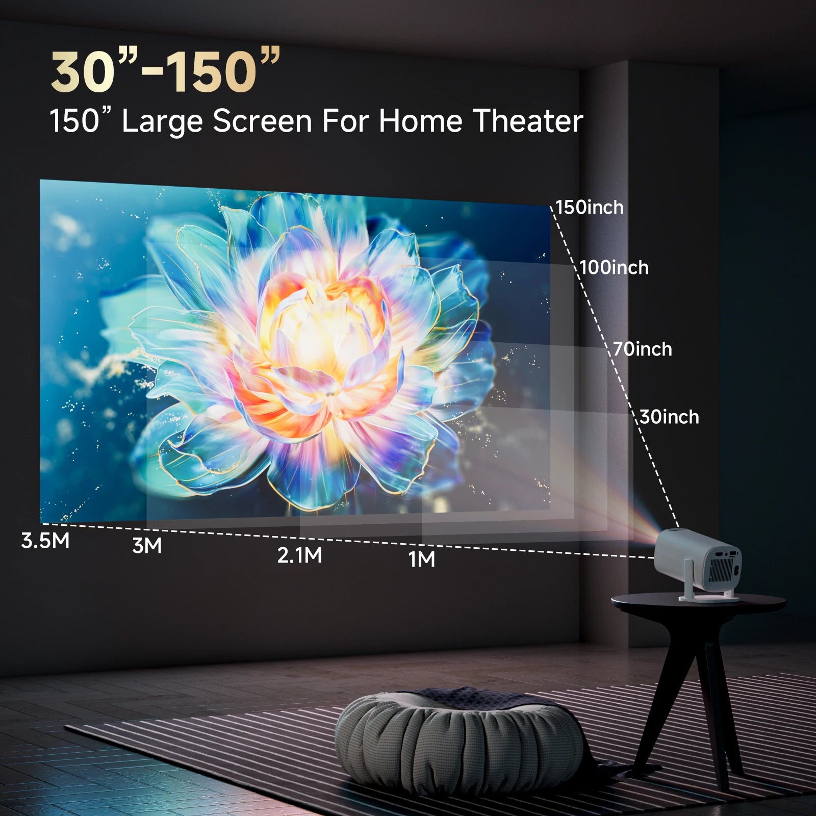 P30pro Projector Android11 H713 300ansi Wi Fi6 Native 1280*720P BT5.4 HD Home Theater Outdoor Travel Projector