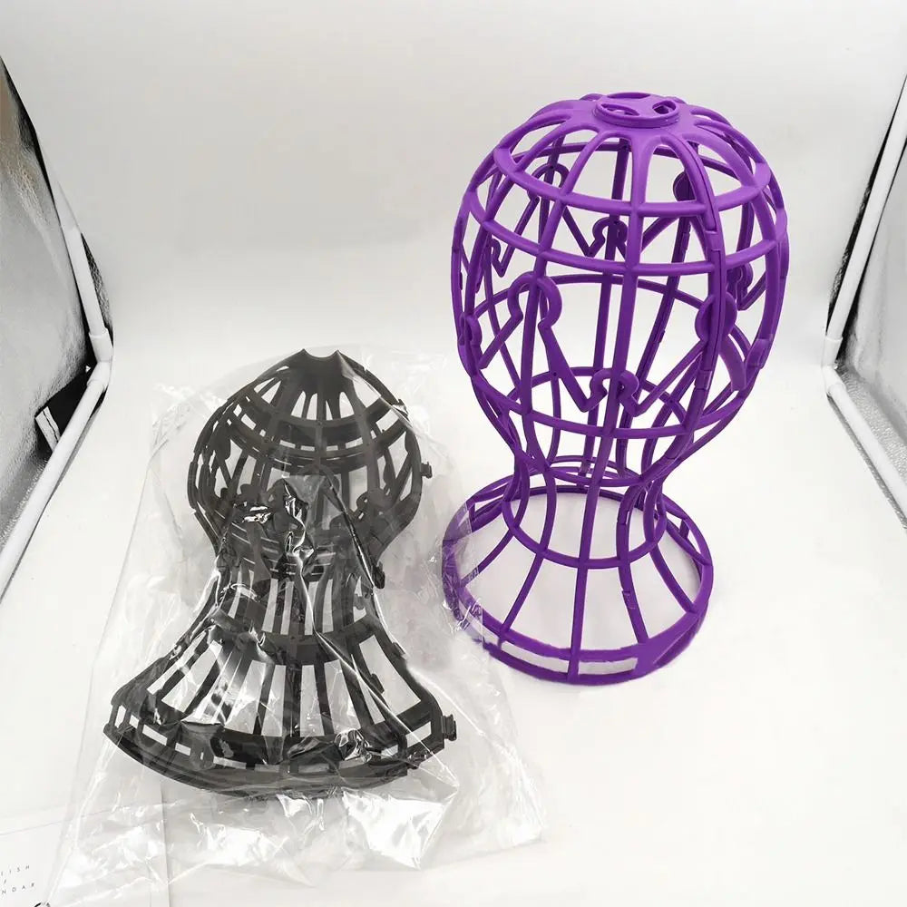 Lantern Shape Plastic Wig Stand Hat Cap Holder Foldable Multi-Purpose Wig Head Stand Storage Rack wig accessories