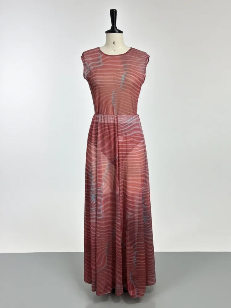 Vintage Casual-Chic Top Long Skirt Set Sexy Elegant Stylish Dress Streetwear Jumpsuit A-line Trendy Women Party Outfit