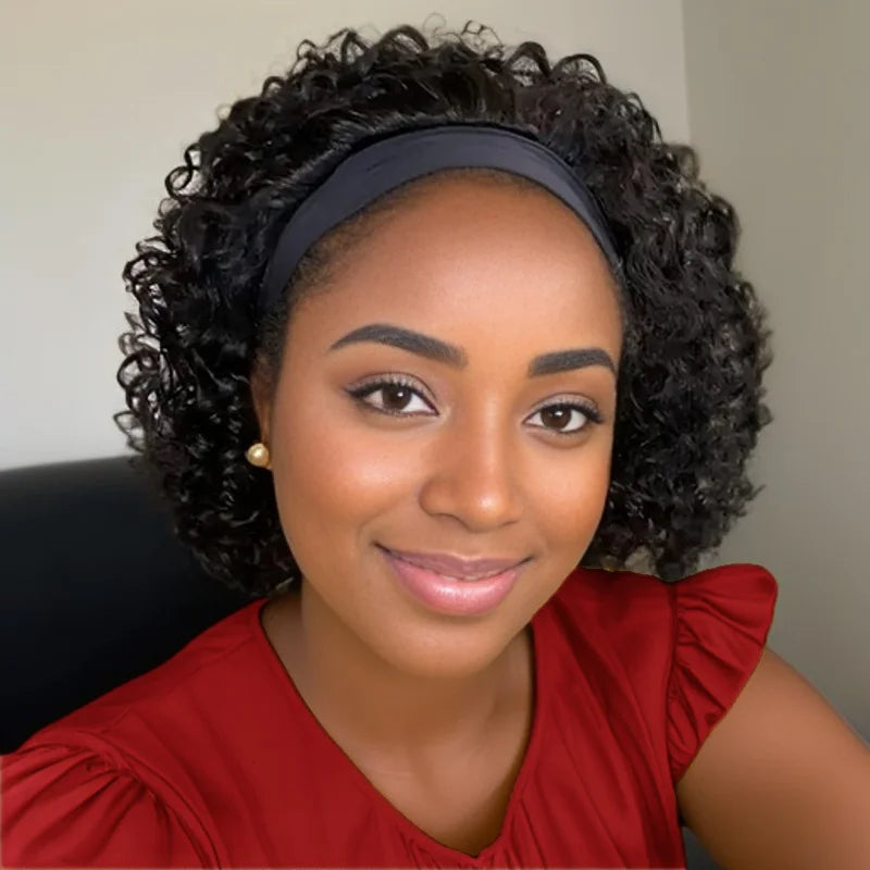 Curly Pixie Headband Wig