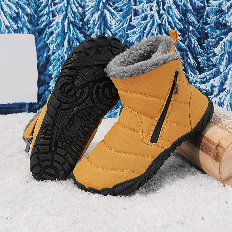 Winter Snow Boots Children's Shoes For Boys Girls Warm Plush Ankle Boots Outdoor Waterproof Anti Slip Kids Cotton Shoes Fashion