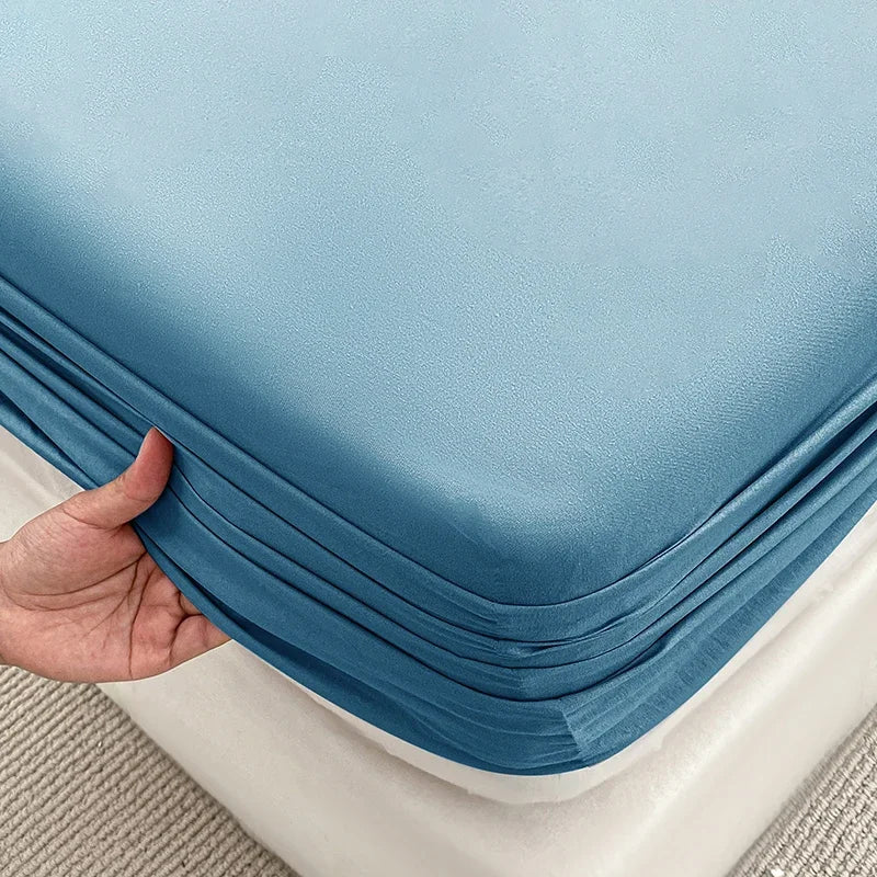 Double Bed Sheets Couple Elastic Fitted Sheet  Microfiber  Ultra-Soft Hotel Luxury Mattresses cover Queen single king Size