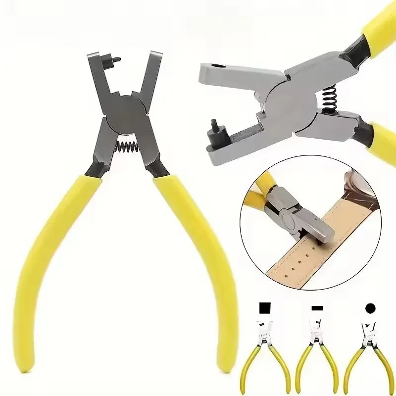 Perforadora de cuero Herramientas de cuero Multifuncional Perforadora de cinturones de acero al carbono ordinario Herramienta de perforación Perforadora de agujeros para cinturones Herramienta de artesanía