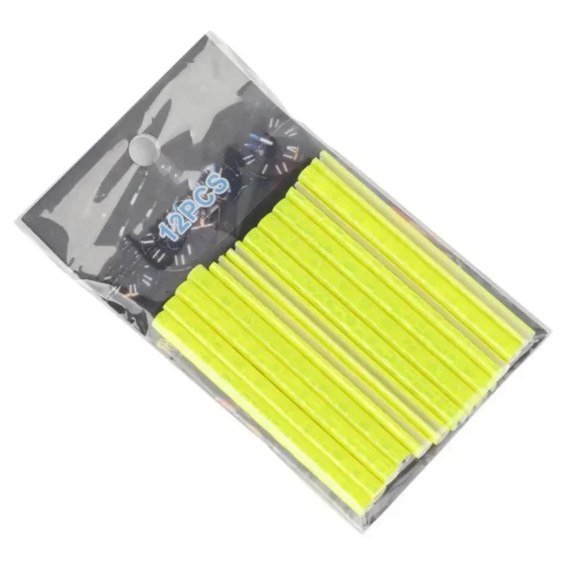 12PCS Bike Wheel Spokes Reflective Sticker Kit, 7.5cm Tube Strip for MTB Cycling Safety - High Visibility at Night