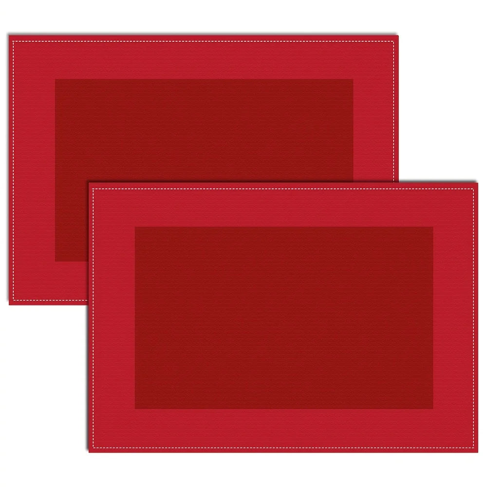 Manteles Individuales Rojos Elegantes, Resistentes al Calor, Lavables a Máquina, Para Cenas Diarias, Banquetes Festivos, Fiestas, Decoración del Hogar