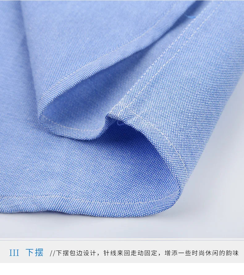 Men's short-sleeved shirt, summer casual, Oxford fabric, solid color, simple, trendy, comfortable and high-quality, street style