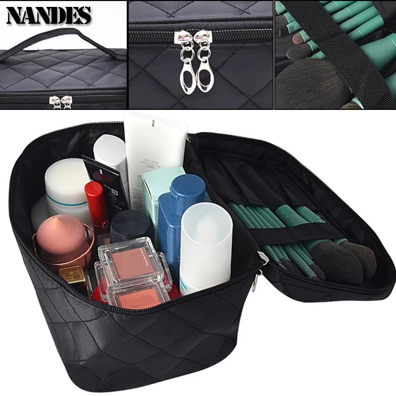 Cosmetic Box Female Quilted Professional Multifunctional Large Capacity Storage Travel Toiletry Waterproof Handbag Make Up Women