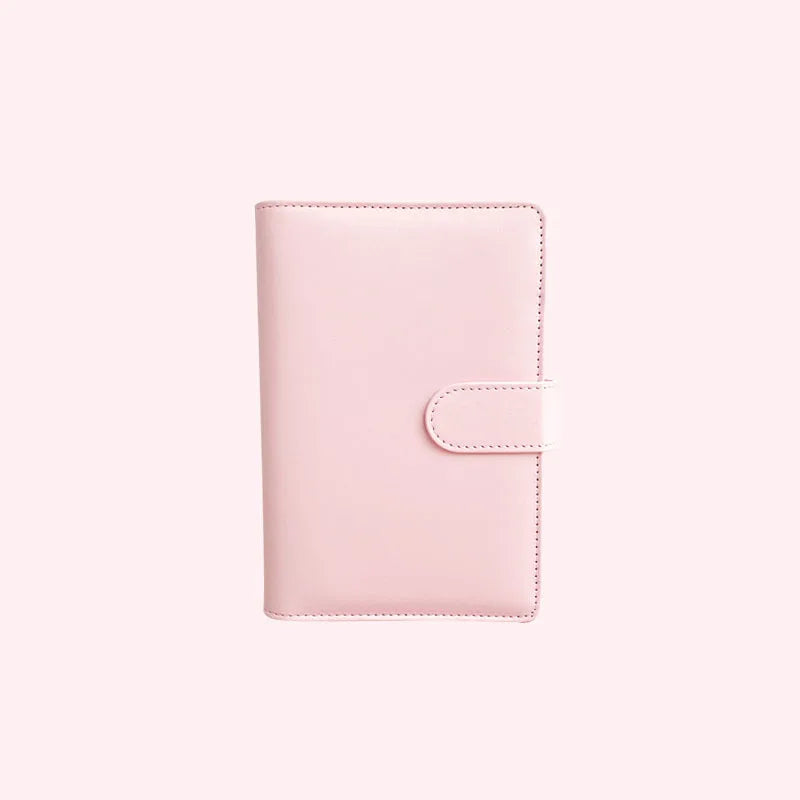 A5 A6 A7 Macaron Color 6 Ring Binder PU Clip-on Notebook Leather Loose Leaf Notebook Cover Notebooks Journal Kawaii Stationery