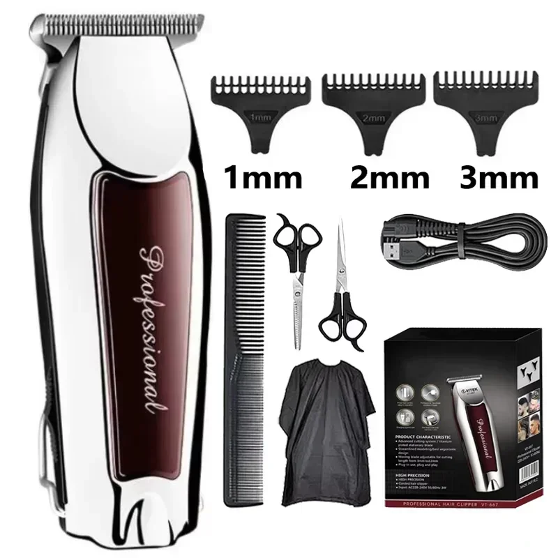 Hair Clipper Cordless Hair Cutting Machine Electric Hair Clipper Professional Haircut Barber DLC Blade Trimmer for Men Clippers