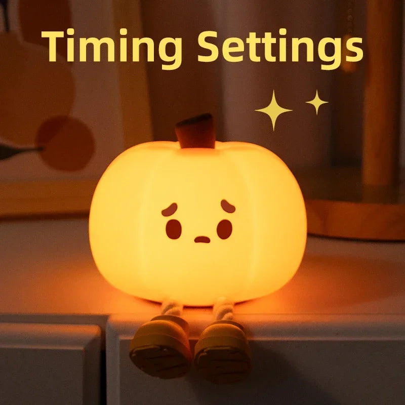 Cute Animal Night Light USB Rechargeable Pumpkin Monster Bedside Nightlights Dimming For Kid's Halloween Party Holiday Gifts