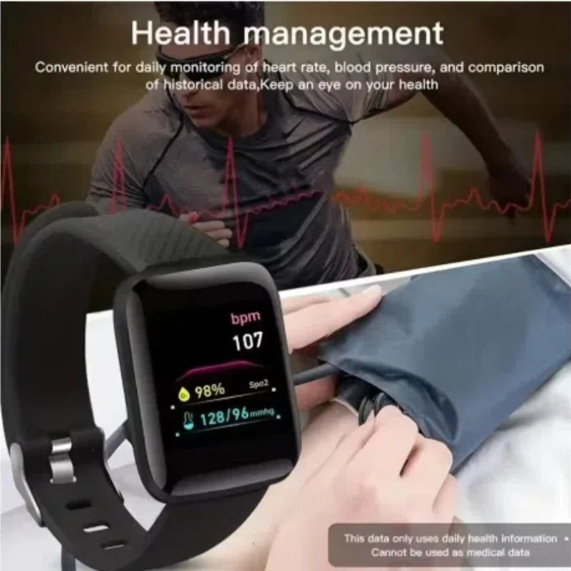 Reloj inteligente multifunción para hombres, mujeres y niños, recordatorio de mensajes, control de música, pasos deportivos, calorías, reloj inteligente D13, despertador 116Plus
