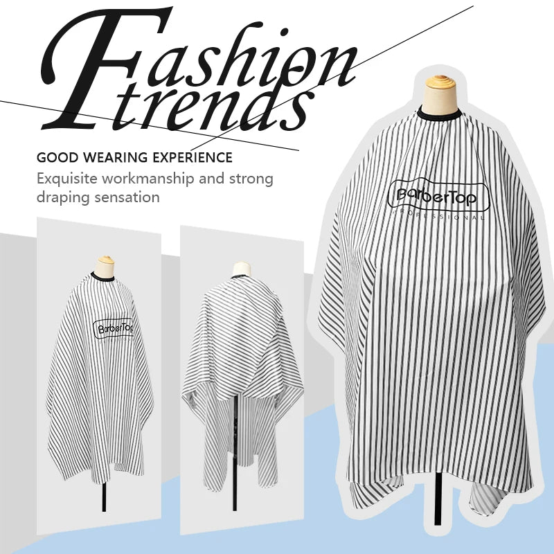 Barber Hairdressing Aprons Stripe Pattern Waterproof Cloth Barbershop Non Stick Hair Haircutting Capes Salon Styling Accessories