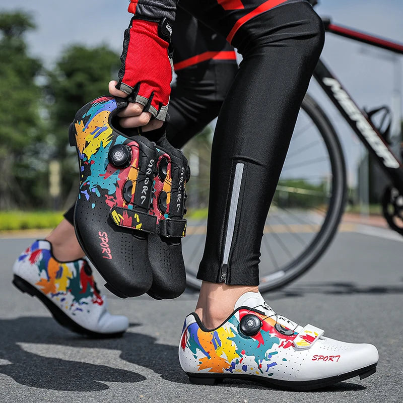 Cycling Sneaker Men Sport Road Bike Boots Flat Racing Speed Sneakers Bicycle Footwear Pedal Cycling Shoes