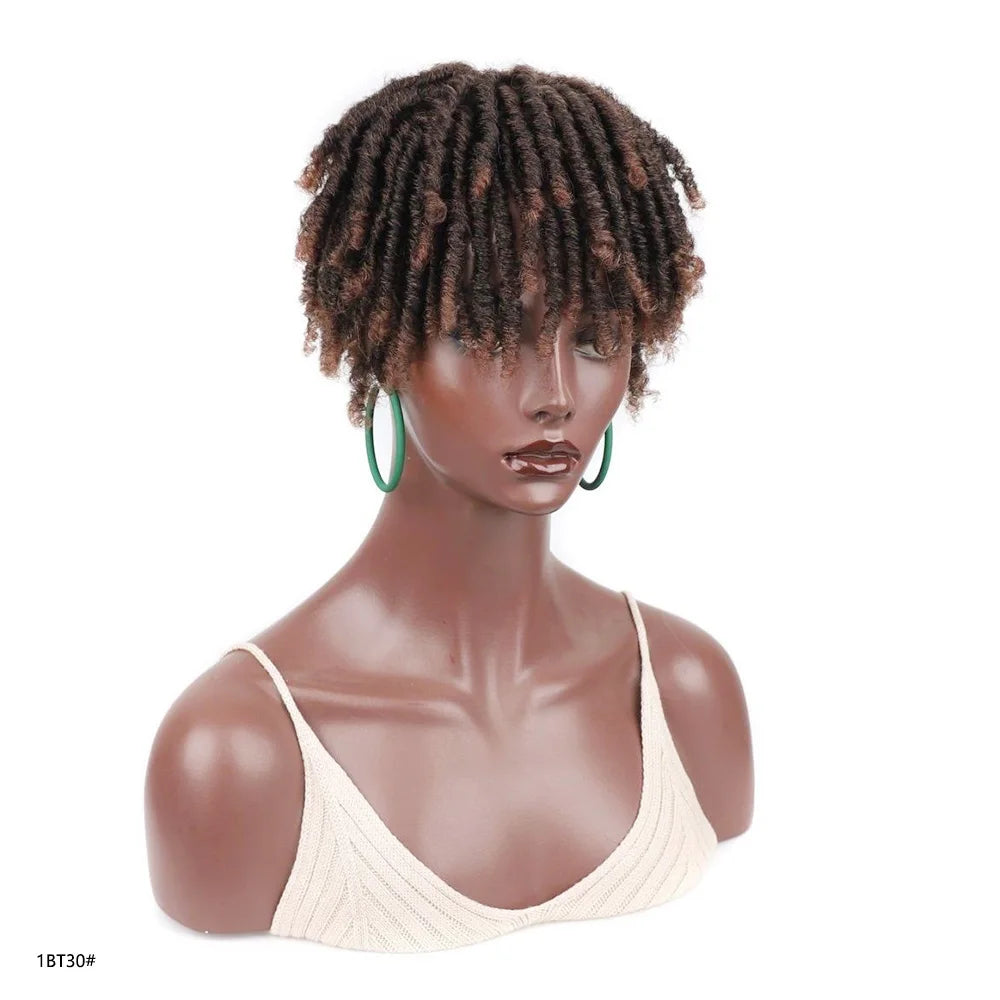 Jeedou Synthetic Toupee Hairpiece Wig Short Curly Hair Braided Hair Clip On Hair Afro Women Black Wig For Thinning Hair