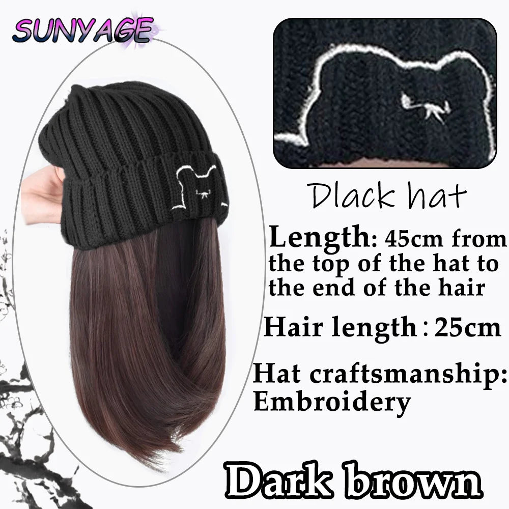 Gorro con peluca y extensión de cabello