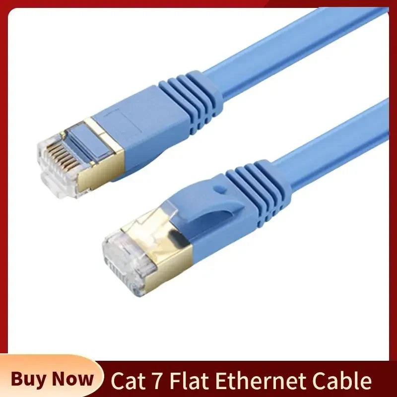 Cat7 Ethernet Cable Cat 7 RJ45 Connector Flat Networking Cables Patch Cord for Desktop Laptop Modem Router Switch 0.5M 1M 2M 5M
