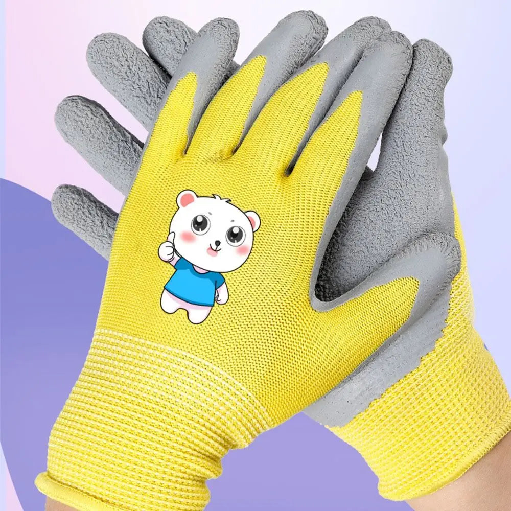 Waterproof Kid Gardening Gloves Breathable Safety Garden Work Gloves Non-Slip Animal Pattern Children Protective Glove Yard