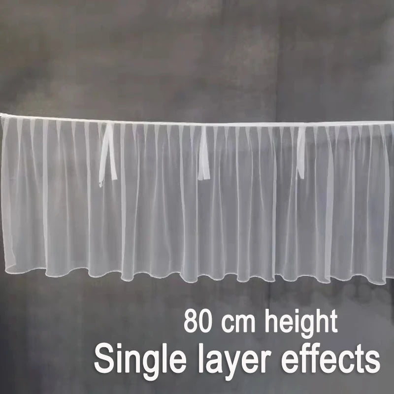 Cortinas de techo blancas de 10 m de tul, cortinas de techo de gasa con lazos para la decoración de dosel de eventos, fiestas, iglesias, salones