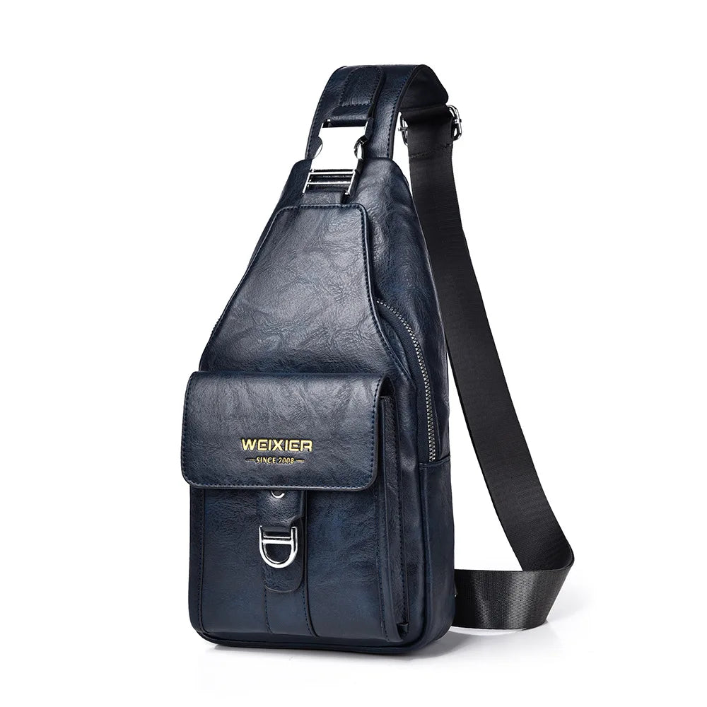 Bandolera de cuero sintético para hombre