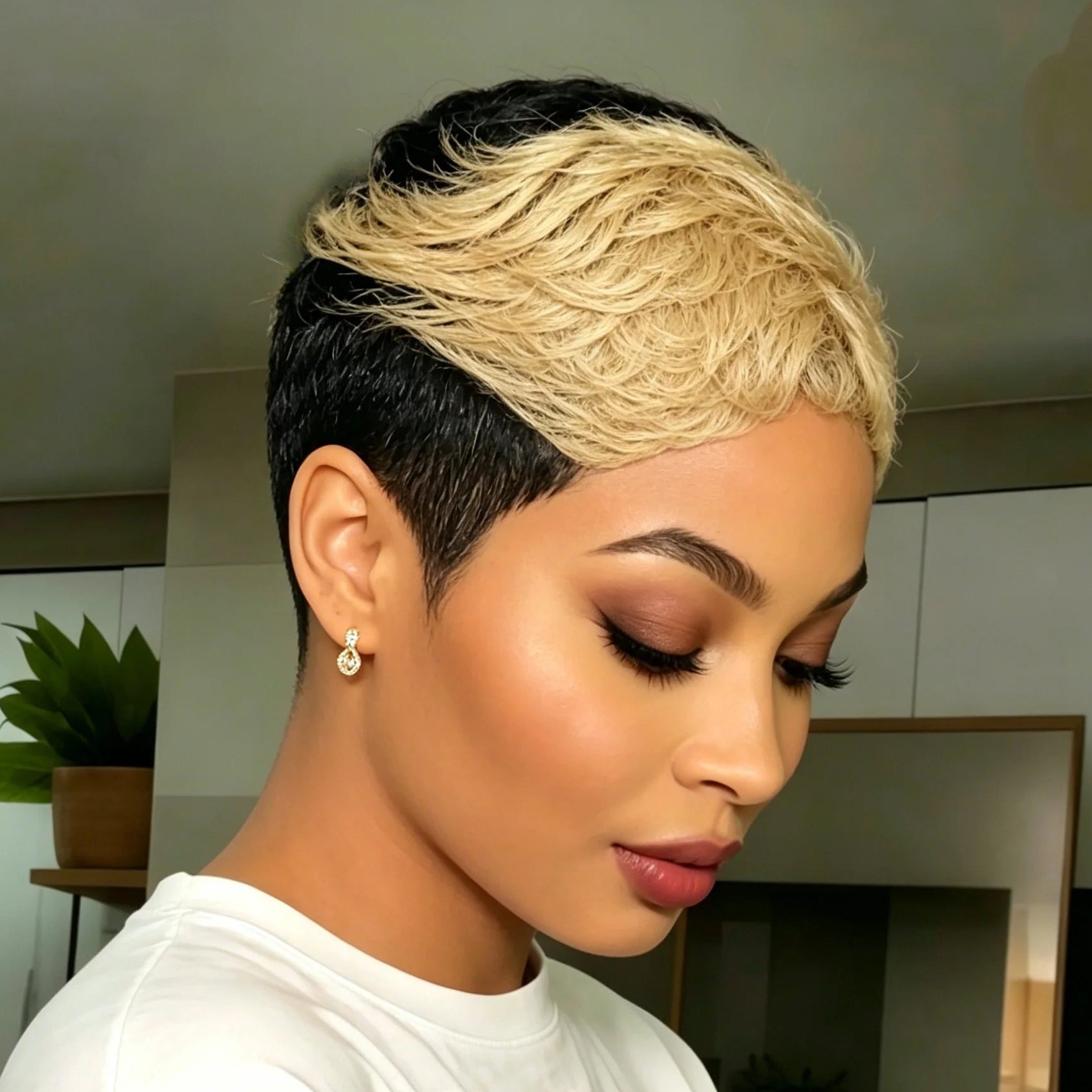 Ombre Curly Pixie Wig