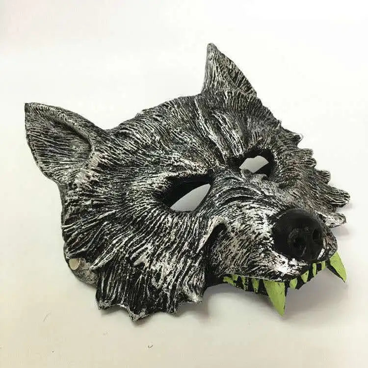 Halloween Wolf Head Mask Animal Gloves Cosplay Outfits Masquerade Funny  Headwear for Carnival Party Men Women