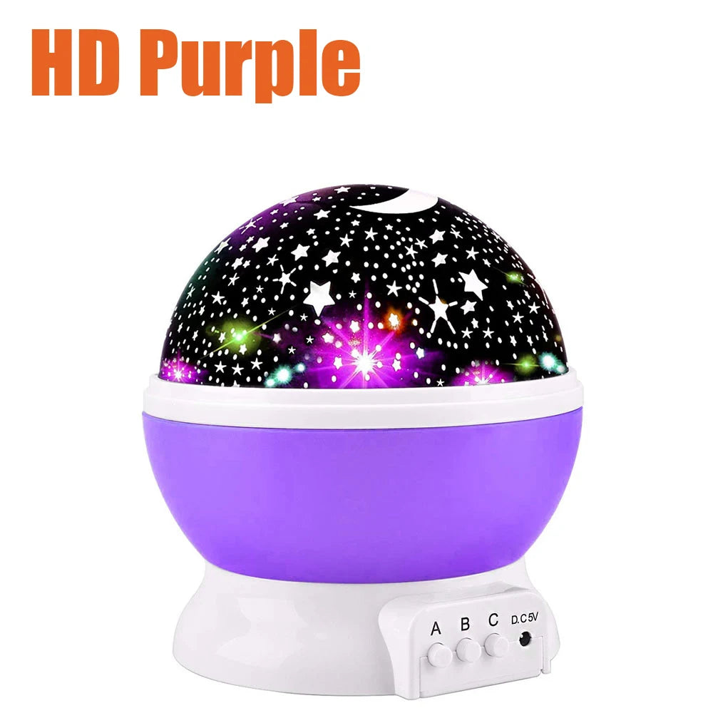 Star Night Light for Kids Nebula Star Projector Lamp 360 Degree Rotation 4 LED Bulbs 12 Light Color Changing with USB Cable Gift