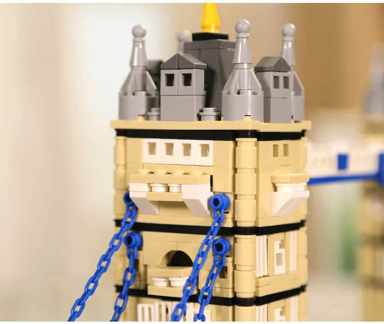 Creative Construction World Famous Modern Building Modelo de Arquitectura de Ladrillos Puente de la Torre de Londres, Inglaterra, Colección de Juguetes para Niños