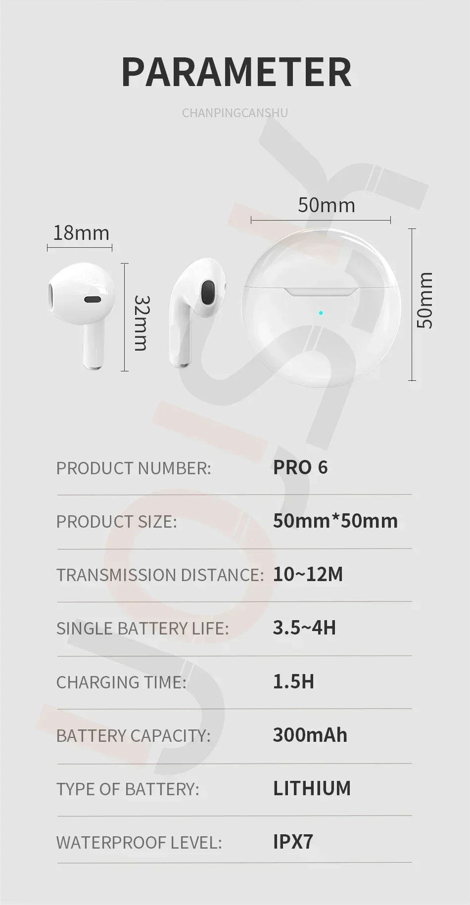 Original Air Pro 6 fone Wireless Bluetooth Earphones In Ear Earbuds Noise Cancelling Pods Headset For Apple iPhone Earphones