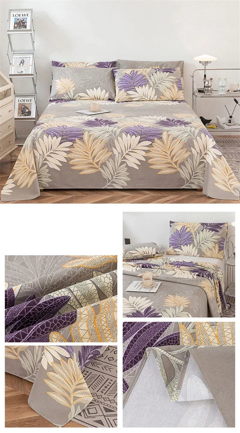 Soft 100% Cotton Coarse Cloth Bed Sheet Thick Sleep Naked Single Double Bedsheet Comfortable Durable Breathable Bed Sheets Queen