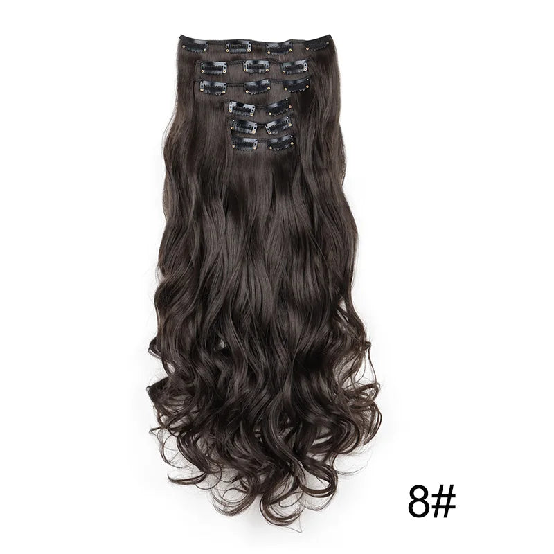 24" Long Curly Clip-In Hair Extensions – Soft, Ombre & Heat-Resistant