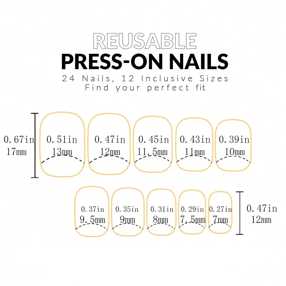 French Simple Style False Nails Short Round Fake Nails Full Cover Nail Tips for DIY for Salon Detachable DIY Manicure Tool Frenc