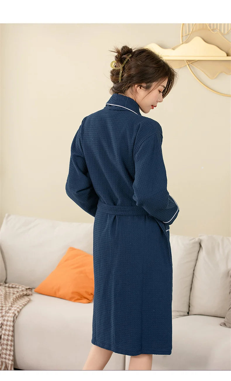 Top Quality Autumn Winter Bathrobes Couple Towel Terry Cotton Robe Men's Elegant Five-star Hotel Home Wear Bath RobeAbsorb Water