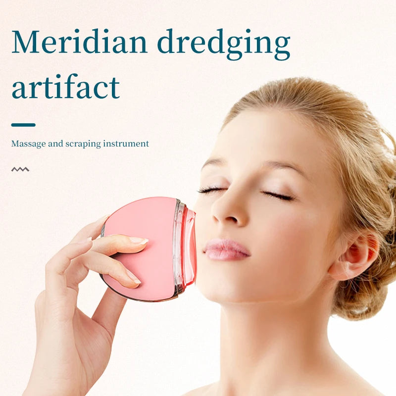 Electric Guasha Scraping Board Facial Microcurrent Massager V-Shape Lifting Face Massage Beauty Tools