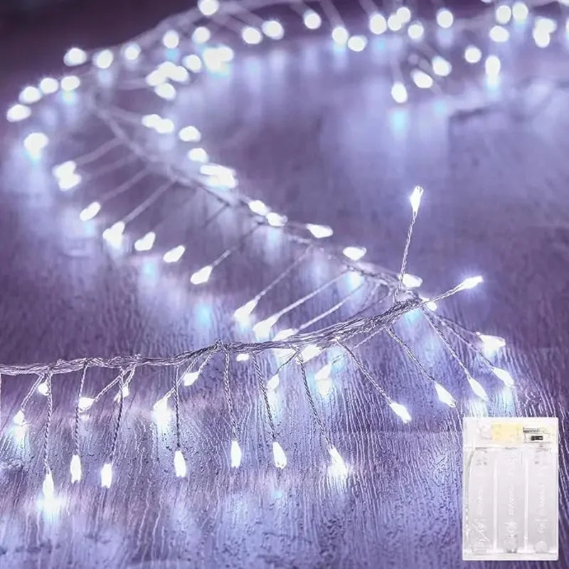 Decoración navideña Luces de cadena Adorno colgante de árbol de Navidad Suministros navideños para coronas de bricolaje Deshierbe en el hogar Interior Exterior