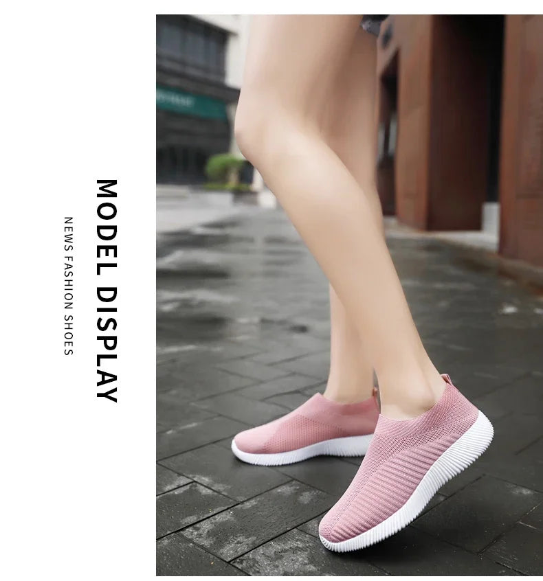 Women Flat Slip on White Shoes Woman Lightweight Sneakers Women Casual  Summer Autumn Walking Mesh Running Sports Shoes 2024