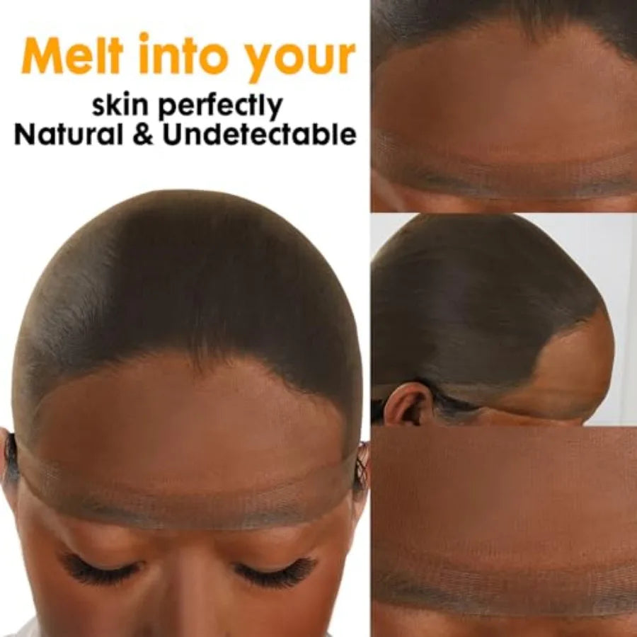 Skinlike HD Wig Cap for Women, 4 Pieces Invisible Ultra-thin Stretchy Stocking Caps for Lace Front Wigs