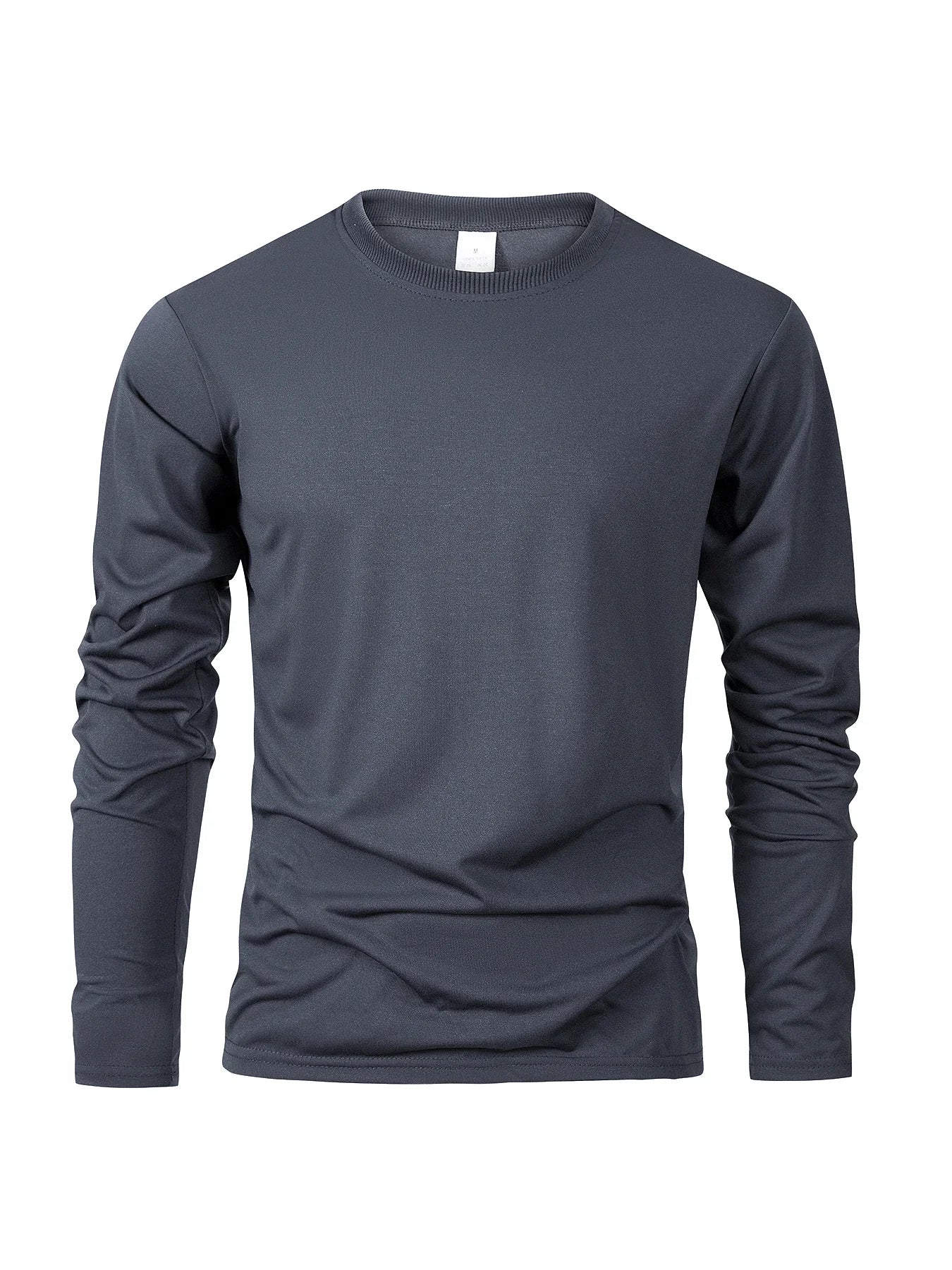 Men's Shirts Simplicity Solid Color Long Sleeve T-shirt Fashion Breathable Casual O-neck Unisex Tops Fitness Run Sports Pullover