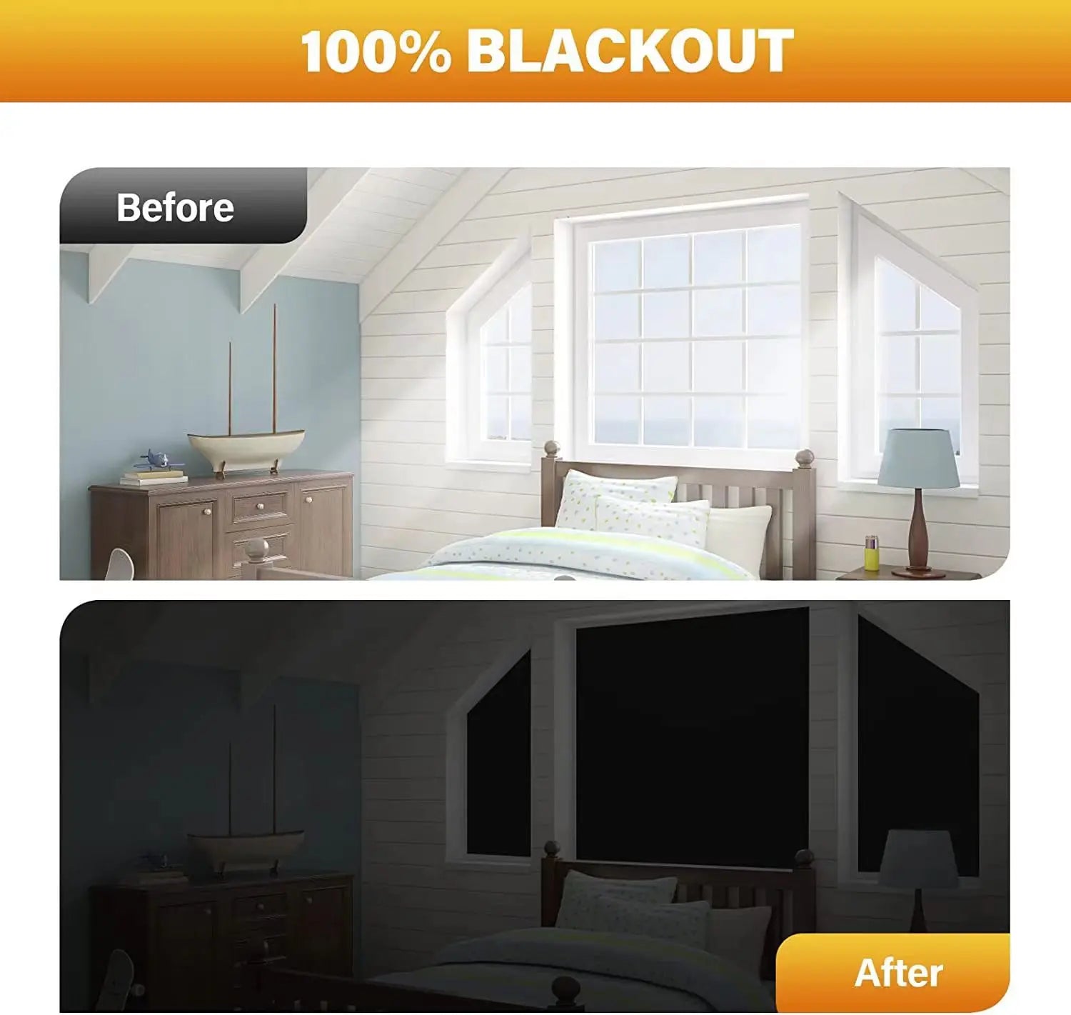 100% Blackout Curtain Removable Portable Travel Blocking Darkest Window Film Cloth Temporary DIY No Drill Blackout Curtains