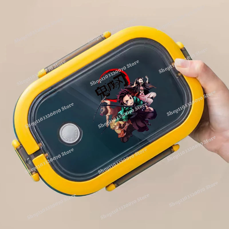 Demon Slayer Kimetsu No Yaiba Lunch Box Cartoon Anime Figures Dinner Pail Student Office Workers Large Capacity Sealed Bento Box