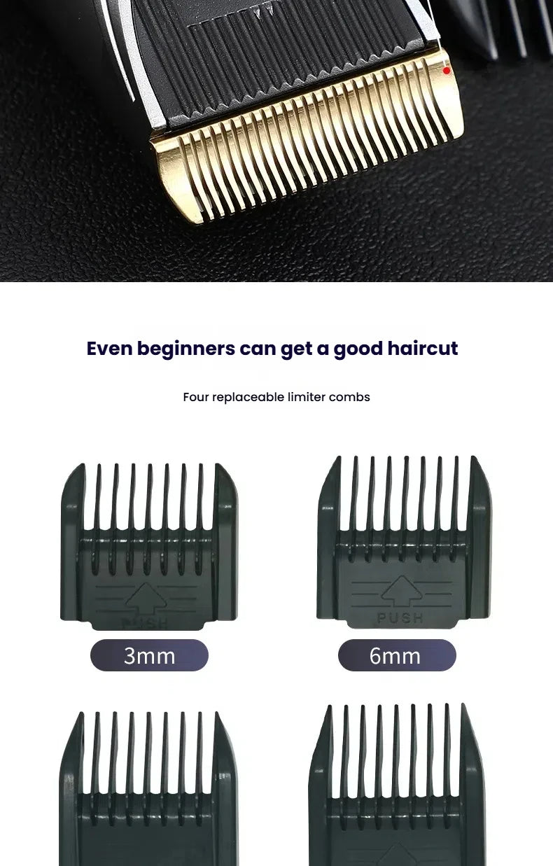 Hair Clipper for Men & Kids - Barber-Grade Beard Trimmer with Ceramic Blades Low Noise Precision Hair Cutting Machine