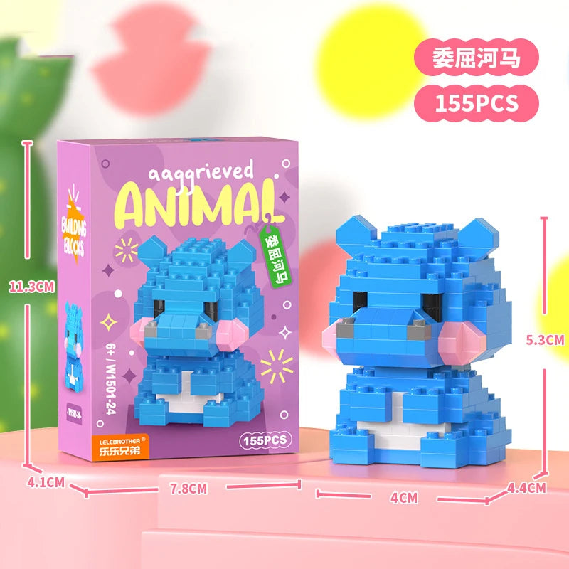 Bloques de Construcción de Micro Partículas de Animales para Adultos Juguete para Niños de 6 a 12 Años Regalo de Cumpleaños para Niño Perro Gato Mini Ladrillos Juguetes para Niñas