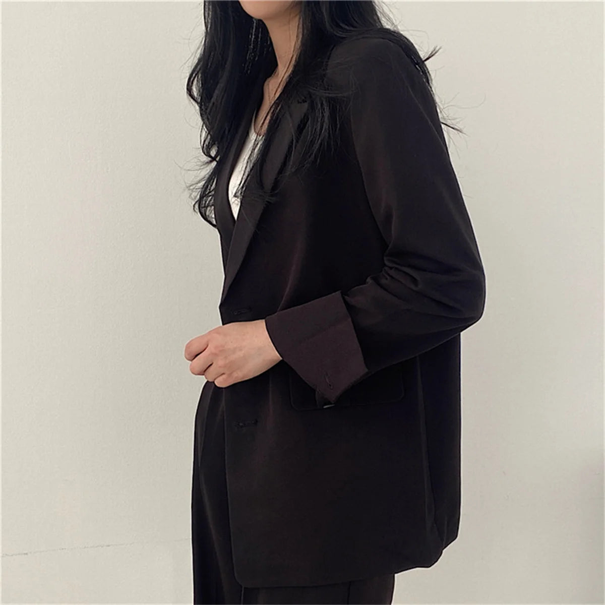 Conjunto Elegante de Blazer y Pantalones de Pierna Ancha para Mujer