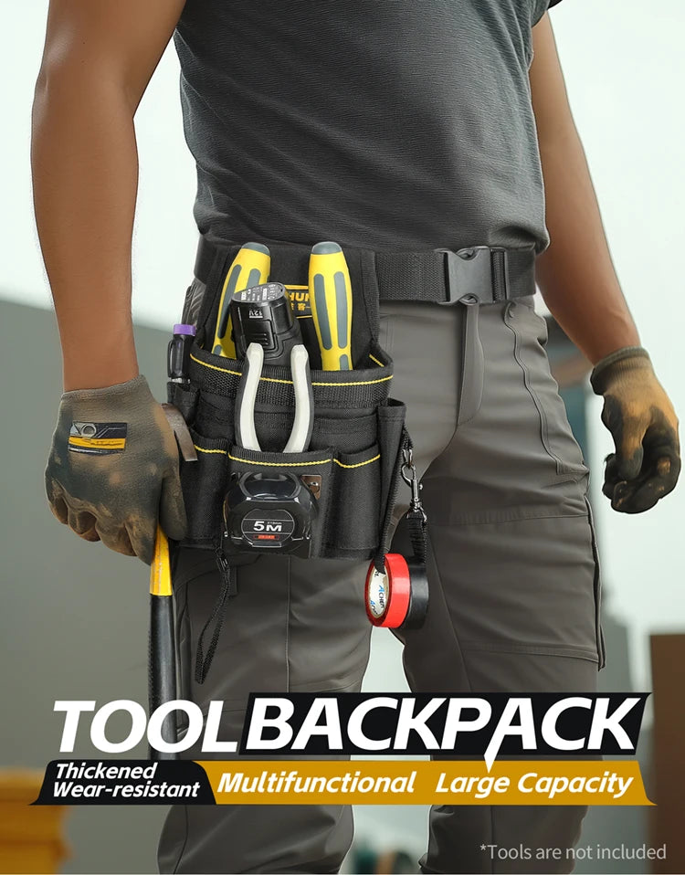 Electrician Tool Waist Bag - Durable, Portable, Multifunctional, Made of Textile Materials, No Assembly Required, Battery-Free f