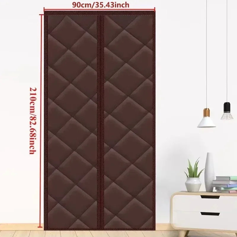 Rideau de porte isolant en coton épais et chaud pour l'hiver, à longues bandes magnétiques, isolation thermique, cloison, fournitures pour la maison