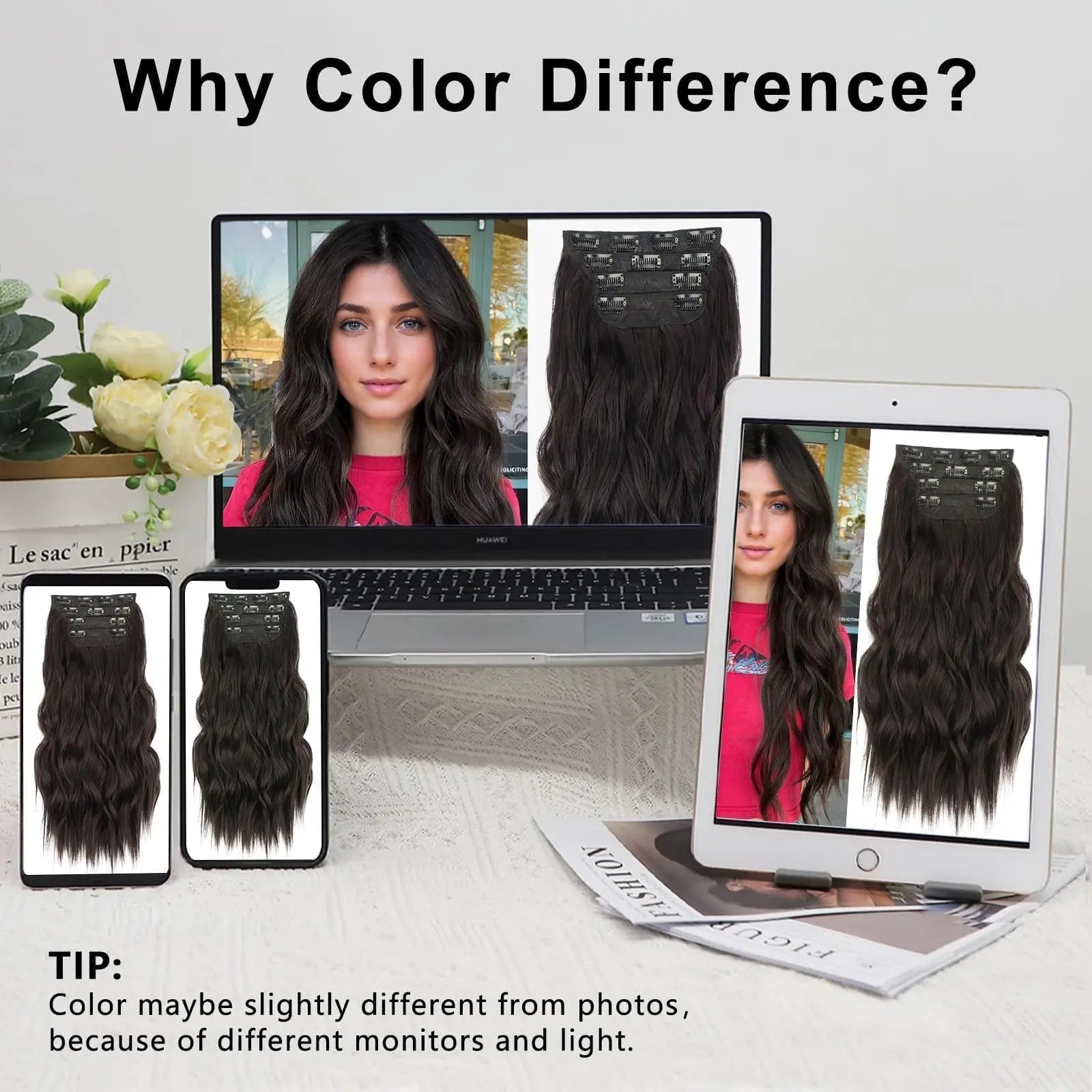 Natural Long Wavy Synthetic Hair Extension 18-32 inches Black 4pcs Hairpiece Fiber Double Weft Hair For Women Hair Accessories