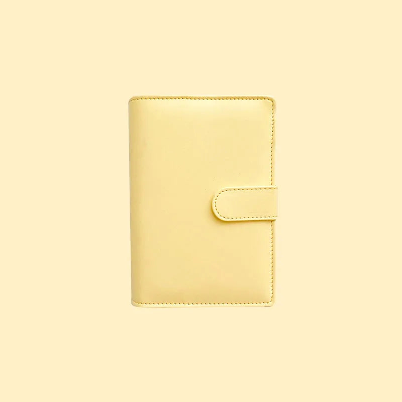 A5 A6 A7 Macaron Color 6 Ring Binder PU Clip-on Notebook Leather Loose Leaf Notebook Cover Notebooks Journal Kawaii Stationery