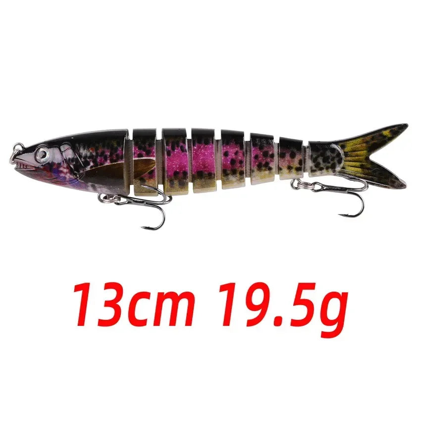1pcs/Winter fishing gear Bionic Multi-section Swim hard bait  Artificial Wobbler Trolling pike carp crank lure