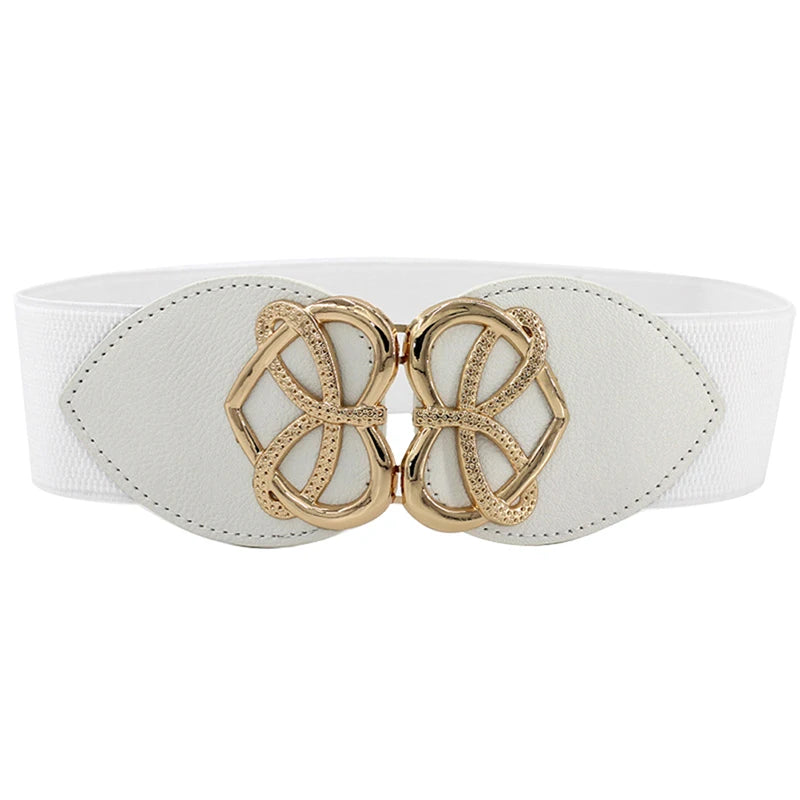 Ceinture en cuir PU métallisé pour femme