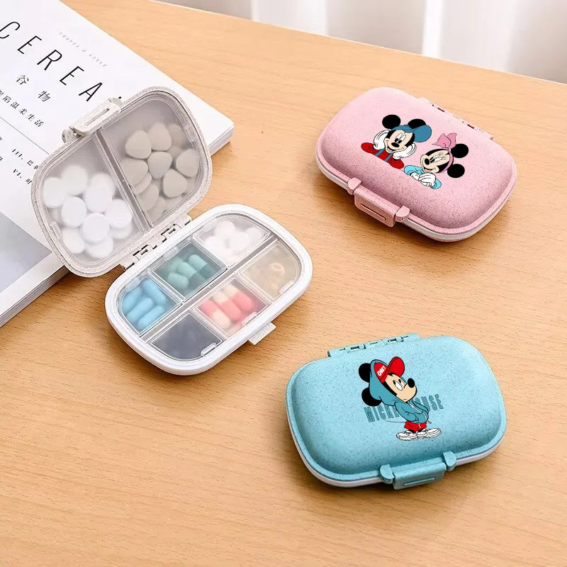 Disney Mickey Mouse Candy Box Cartoon Crystal Stickers Medicine Organiser Boys Girls Portable Kawaii Boxes Child Birthday Gift